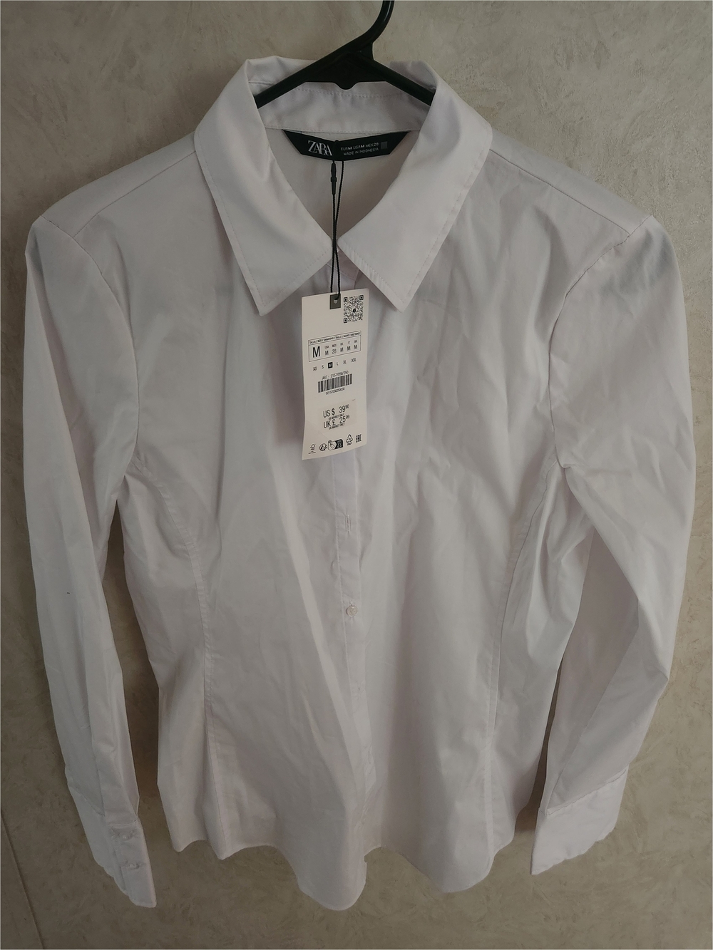 ZARA Women's White Classic Cotton Shirt - Slim Fit